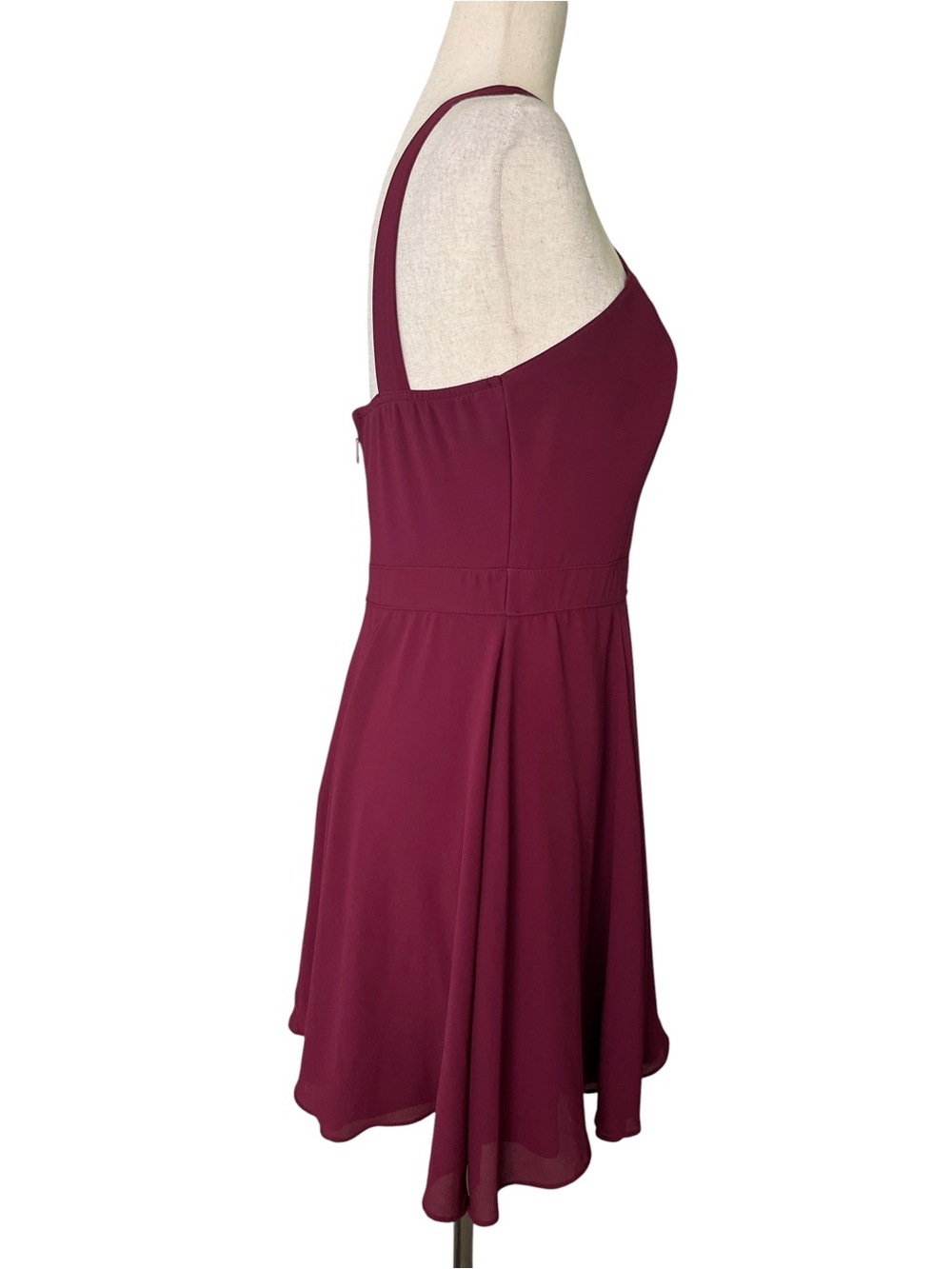Lulus Forevermore skater dress in burgundy - Picture 2 of 10